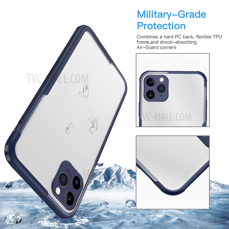LEEU DESIGN Matte PC +TPU Mobile Phone Cover with Voice Conversion Jack for iPhone 11 Pro 5.8 inch - Blue-9