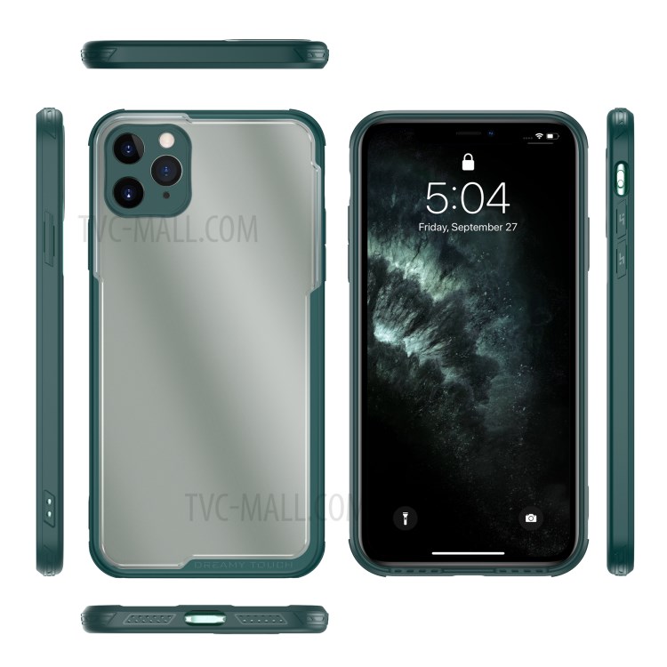 LEEU DESIGN Matte PC +TPU Mobile Phone Cover with Voice Conversion Jack for iPhone 11 Pro 5.8 inch - Green-10