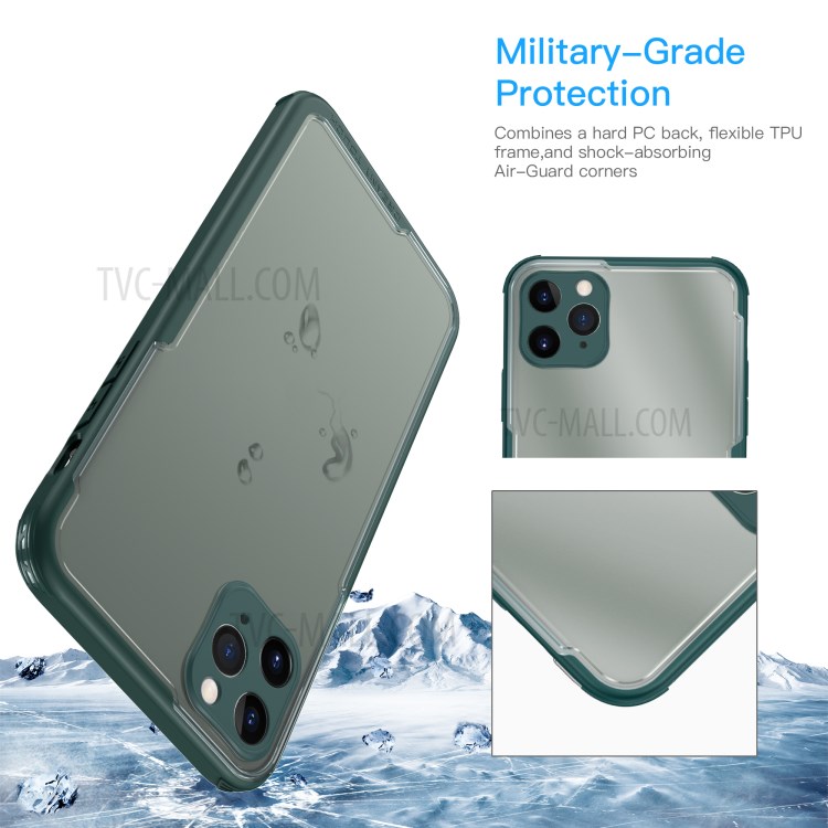 LEEU DESIGN Matte PC +TPU Mobile Phone Cover with Voice Conversion Jack for iPhone 11 Pro 5.8 inch - Green-9
