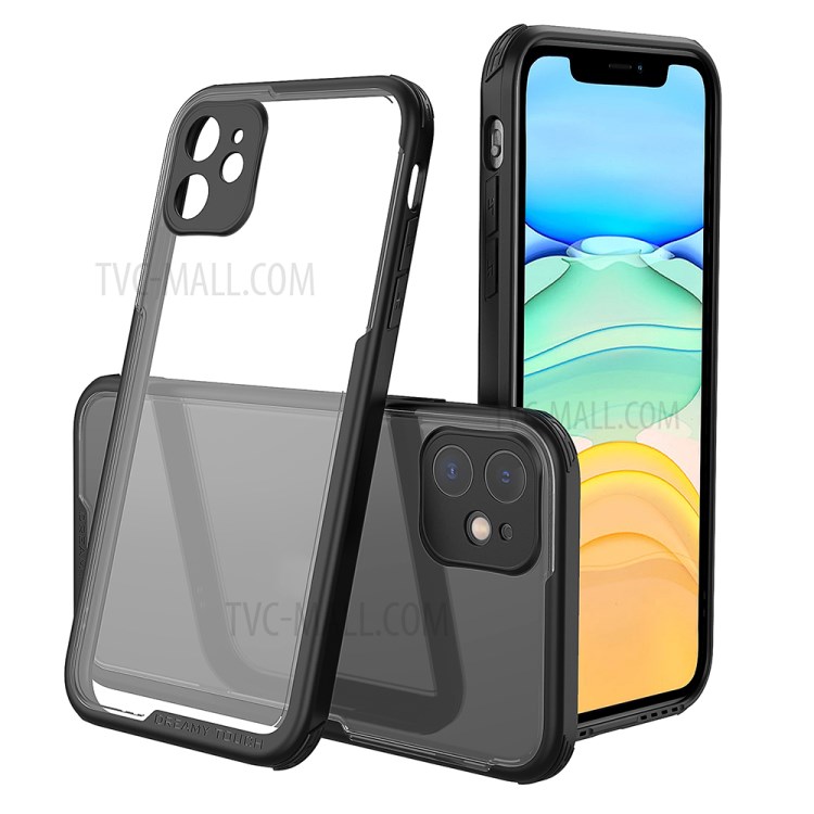 Cubierta Del Teléfono Móvil LeeU DISEÑO Mate PC + TPU Con Conector De Conversión De Voz Para IPhone 11 De 6,1 Pulgadas - Negro-1