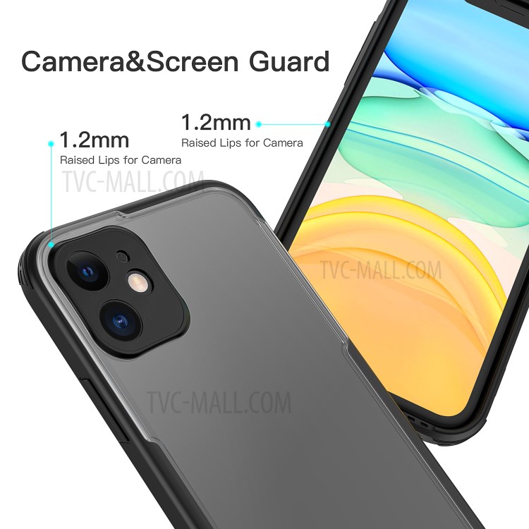 Cubierta Del Teléfono Móvil LeeU DISEÑO Mate PC + TPU Con Conector De Conversión De Voz Para IPhone 11 De 6,1 Pulgadas - Negro-10
