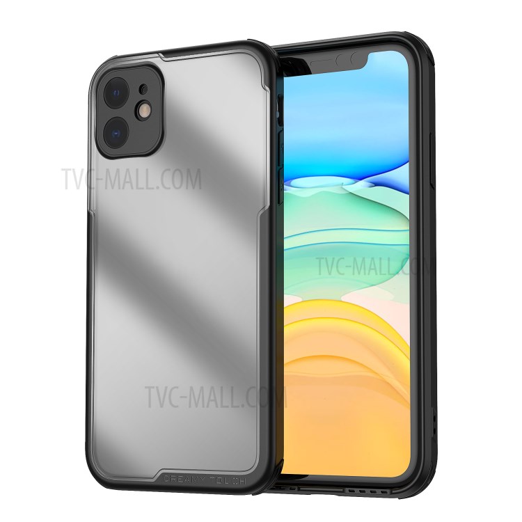 Cubierta Del Teléfono Móvil LeeU DISEÑO Mate PC + TPU Con Conector De Conversión De Voz Para IPhone 11 De 6,1 Pulgadas - Negro-2