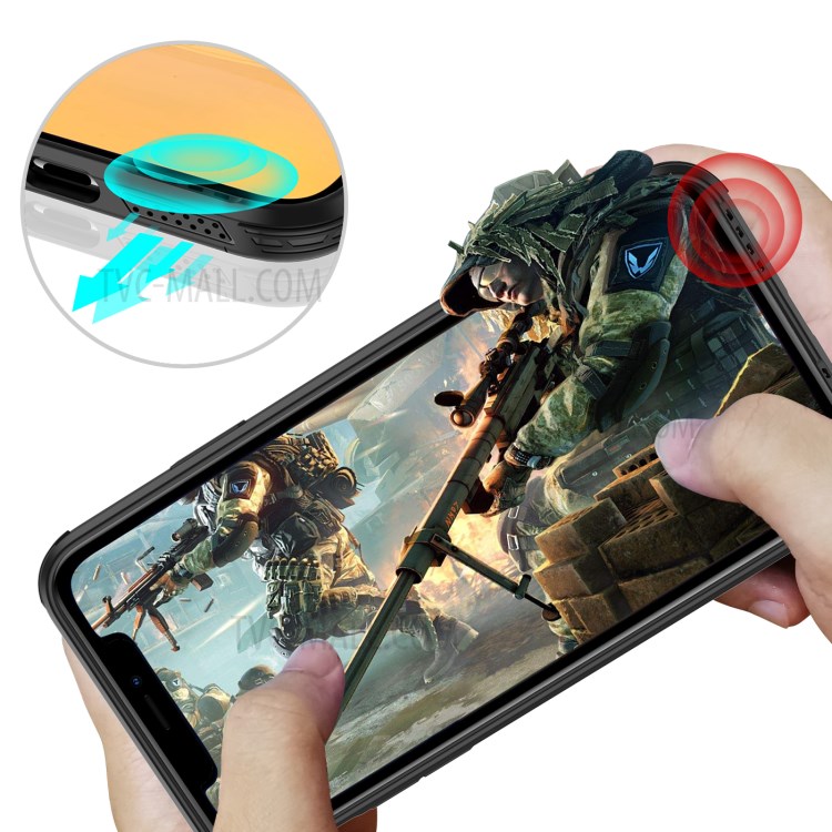 Cubierta Del Teléfono Móvil LeeU DISEÑO Mate PC + TPU Con Conector De Conversión De Voz Para IPhone 11 De 6,1 Pulgadas - Negro-3