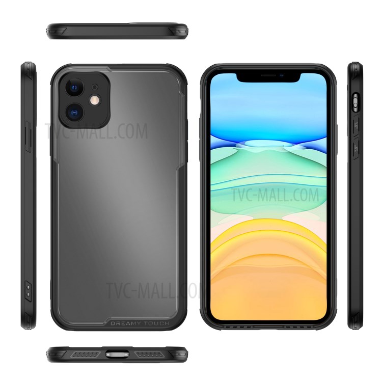Cubierta Del Teléfono Móvil LeeU DISEÑO Mate PC + TPU Con Conector De Conversión De Voz Para IPhone 11 De 6,1 Pulgadas - Negro-9