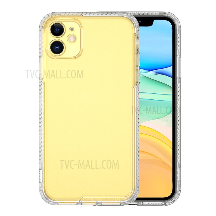 LEEU DESIGN Matte PC +TPU Mobile Phone Cover with Voice Conversion Jack for iPhone 11 6.1-inch - Transparent-8