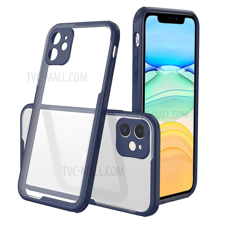 LEEU DESIGN Matte PC +TPU Mobile Phone Cover with Voice Conversion Jack for iPhone 11 6.1-inch - Blue-1