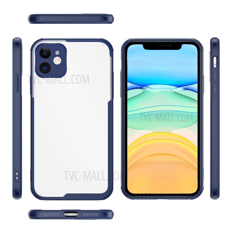LEEU DESIGN Matte PC +TPU Mobile Phone Cover with Voice Conversion Jack for iPhone 11 6.1-inch - Blue-10