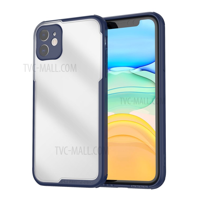 LEEU DESIGN Matte PC +TPU Mobile Phone Cover with Voice Conversion Jack for iPhone 11 6.1-inch - Blue-3