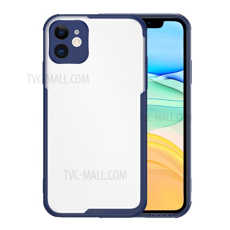 LEEU DESIGN Matte PC +TPU Mobile Phone Cover with Voice Conversion Jack for iPhone 11 6.1-inch - Blue-8