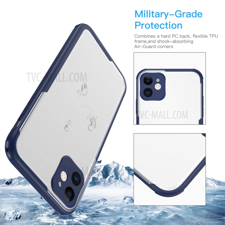 LEEU DESIGN Matte PC +TPU Mobile Phone Cover with Voice Conversion Jack for iPhone 11 6.1-inch - Blue-9