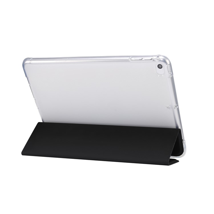 Cubierta de Protección de TPU de Cuero de Soporte Tri-pliegue de Piel Con Ranura Para Lápiz Para Ipad Mini (2019) 7.9 Pulgadas/mini 4 - Negro