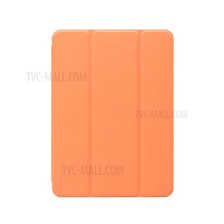 Skin Feeling Tri-fold Stand Leather TPU Protection Cover with Pen Slot for iPad mini (2019) 7.9 inch/mini 4 - Orange-1
