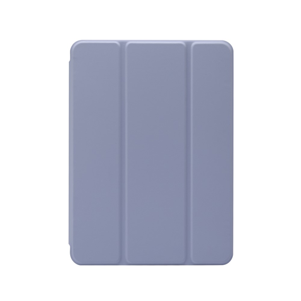 Skin Feeling Tri-fold Stand Leather TPU Protection Cover with Pen Slot for iPad mini (2019) 7.9 inch/mini 4 - Purple-1