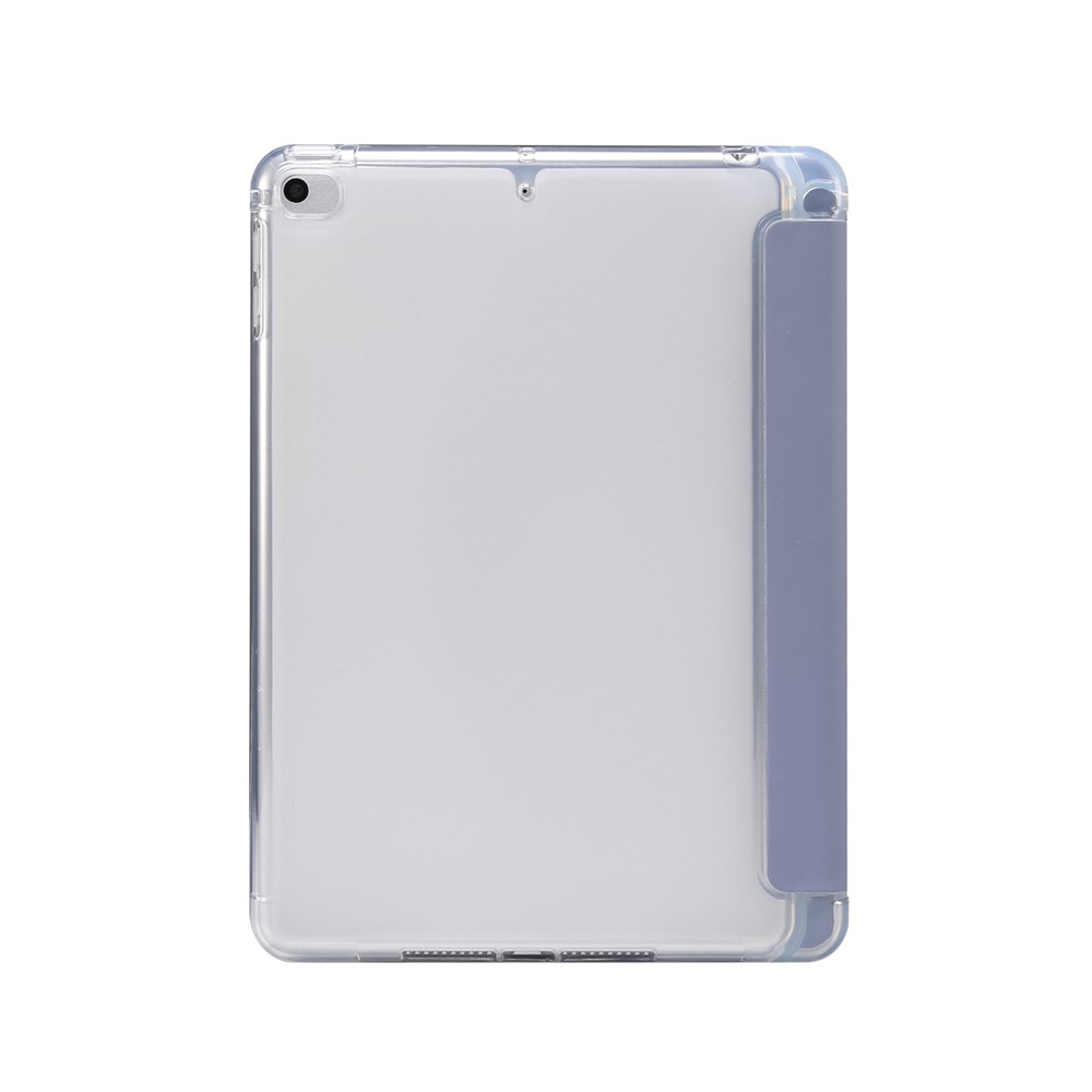 Skin Feeling Tri-fold Stand Leather TPU Protection Cover with Pen Slot for iPad mini (2019) 7.9 inch/mini 4 - Purple-2