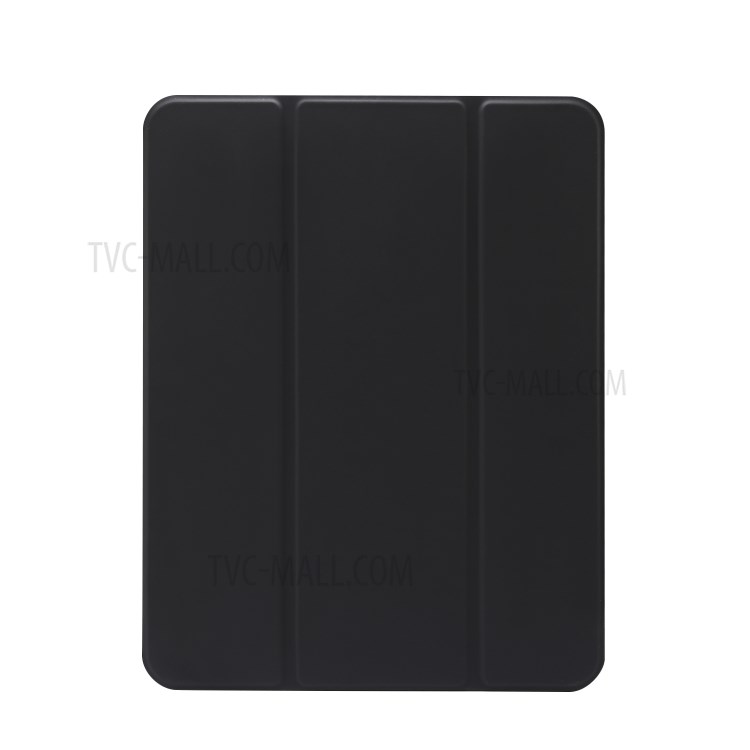 Skin Feeling Tri-fold Stand Leather TPU Tablet Case with Pen Slot for iPad Pro 11-inch (2020)/(2018) - Black-2