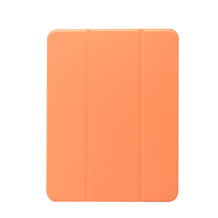Skin Feeling Tri-fold Stand Leather TPU Tablet Case with Pen Slot for iPad Pro 11-inch (2020)/(2018) - Orange-1