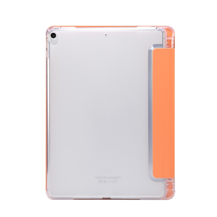 Skin Feeling Tri-fold Stand Leather TPU Case with Pen Slot for iPad Air 10.5 inch (2019)/Pro 10.5-inch (2017) - Orange-2