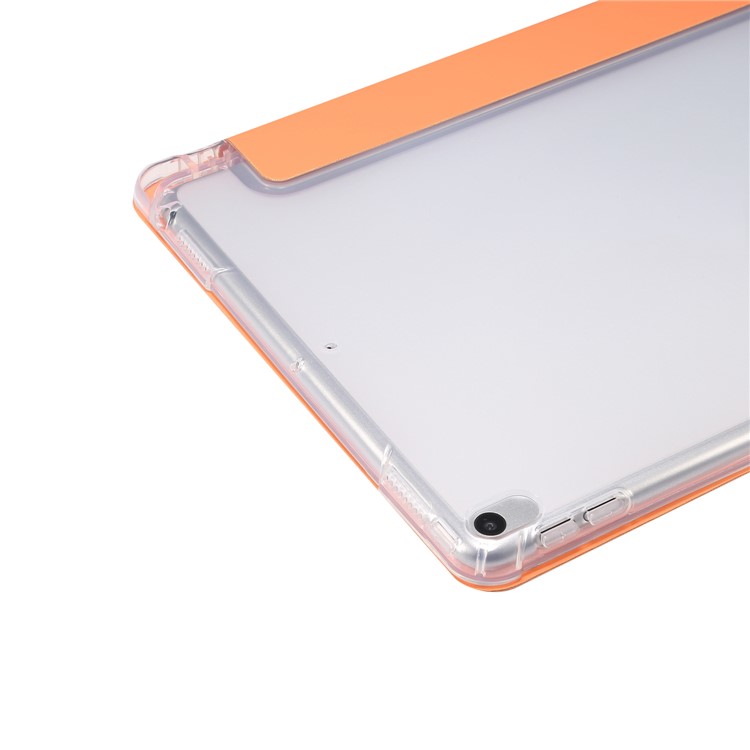 Skin Feeling Tri-fold Stand Leather TPU Case with Pen Slot for iPad Air 10.5 inch (2019)/Pro 10.5-inch (2017) - Orange-6