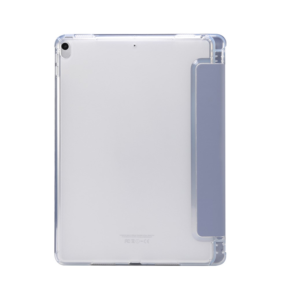 Skin Feeling Tri-fold Stand Leather TPU Case with Pen Slot for iPad Air 10.5 inch (2019)/Pro 10.5-inch (2017) - Purple-2