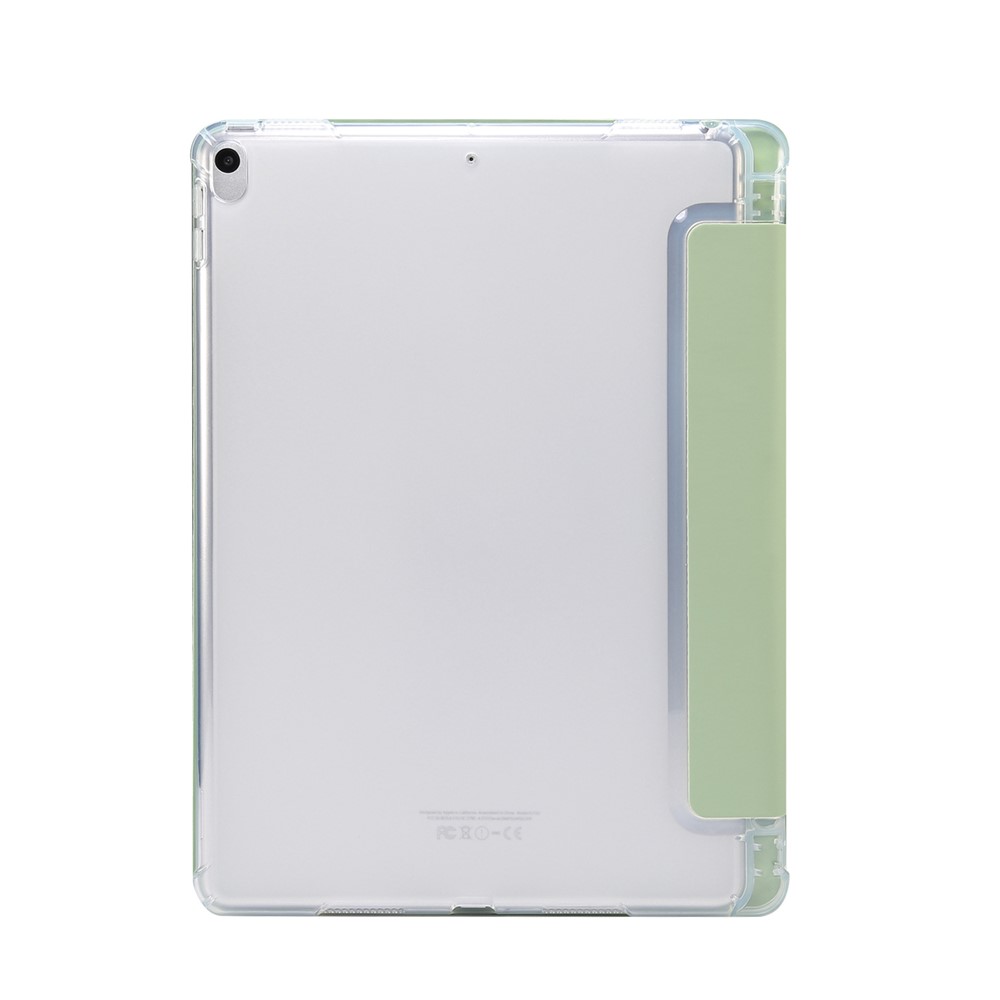Skin Feeling Tri-fold Stand Leather TPU Case with Pen Slot for iPad Air 10.5 inch (2019)/Pro 10.5-inch (2017) - Green-2