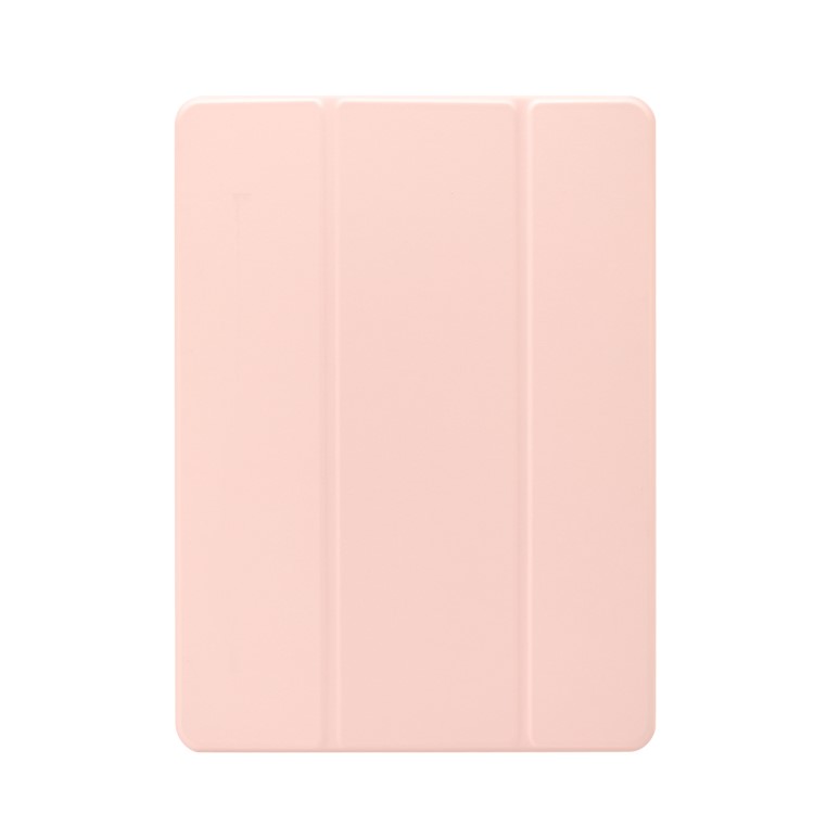 Skin Feeling Tri-fold Stand Leather TPU Case with Pen Slot for iPad Air 10.5 inch (2019)/Pro 10.5-inch (2017) - Light Pink-1