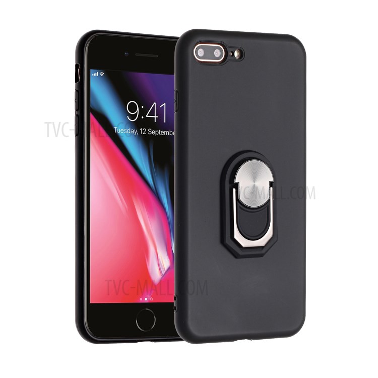 Kickstand Soft Phone Case Cover for iPhone 7 Plus/8 Plus 5.5 inch - Black-1