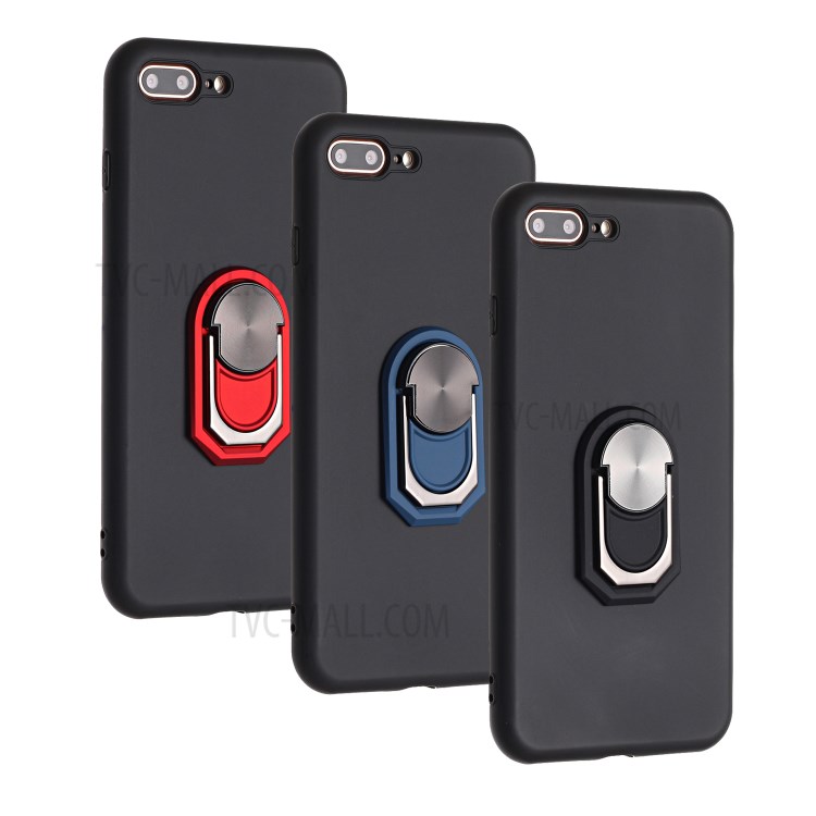 Kickstand Soft Phone Case Cover for iPhone 7 Plus/8 Plus 5.5 inch - Black / Blue-4