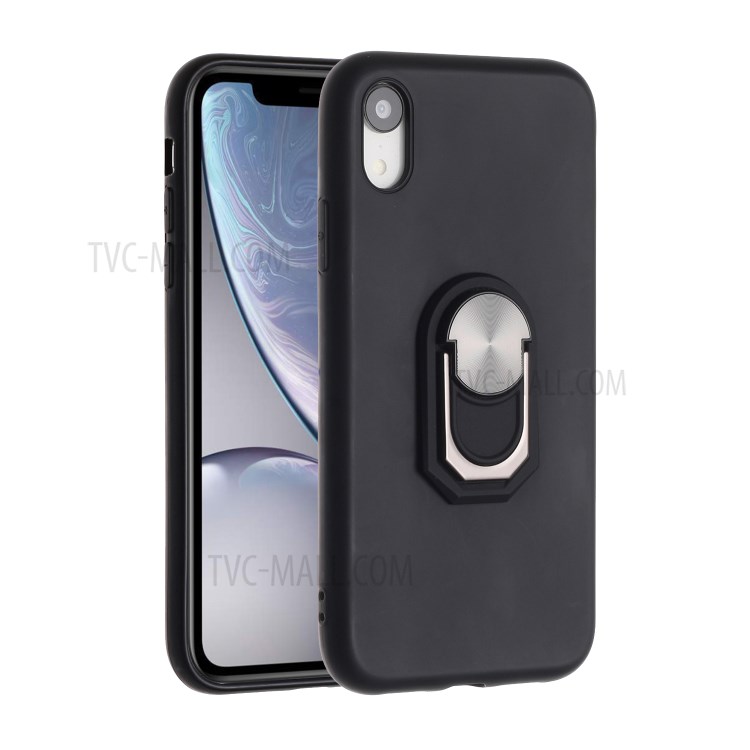Armor Series Finger Ring Soft Phone Case for Apple iPhone XR 6.1 inch - Black-1
