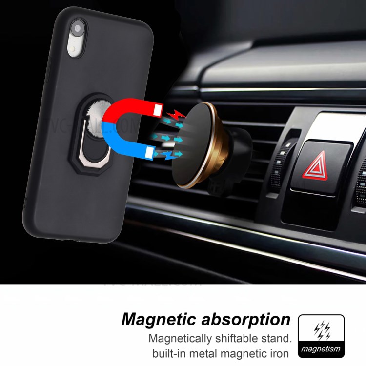 Armor Series Finger Ring Soft Phone Case for Apple iPhone XR 6.1 inch - Black-5
