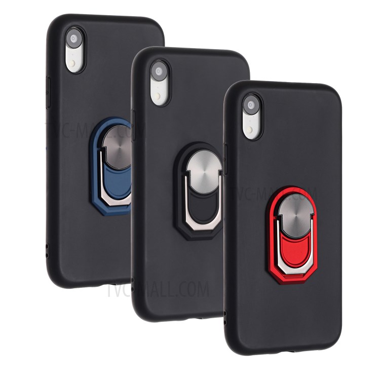 Armor Series Finger Ring Soft Phone Case for Apple iPhone XR 6.1 inch - Black-7