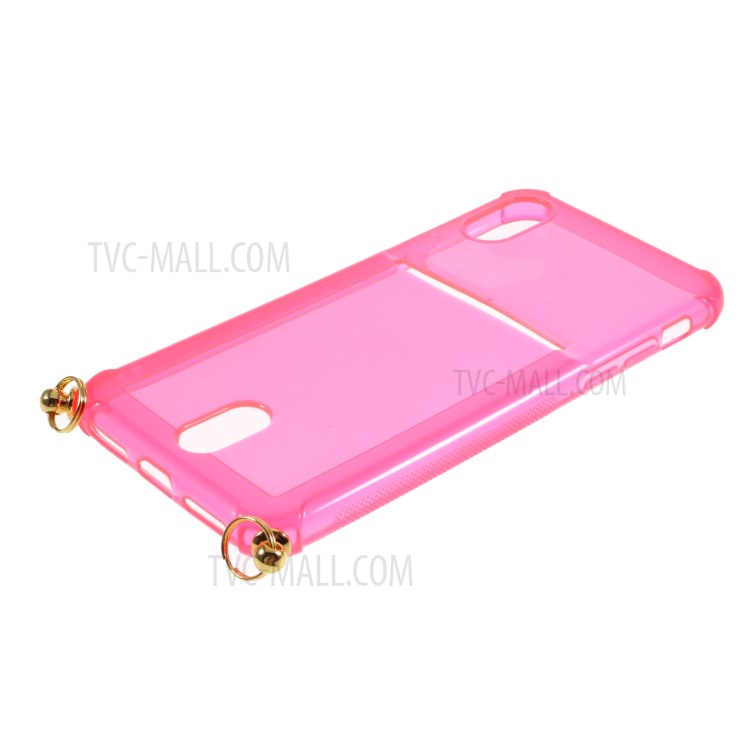 Anti-drop TPU Protective Case with Textile Hanging Rope for iPhone XS 5.8 inch - Rose-7