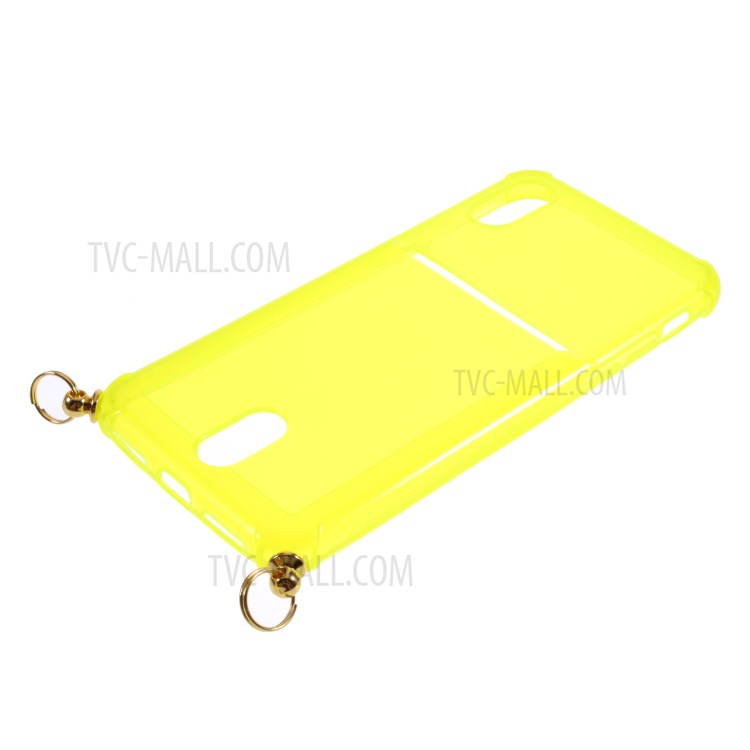 Anti-drop TPU Protective Case with Textile Hanging Rope for iPhone XS/X 5.8 inch - Green-7