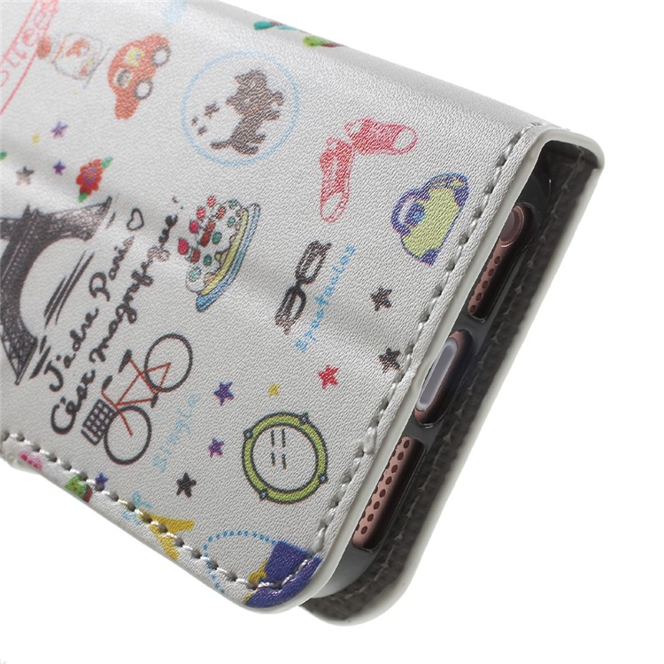 Leather Wallet Stand Case for iPhone SE/5s/5 - Cartoon Patterns-8