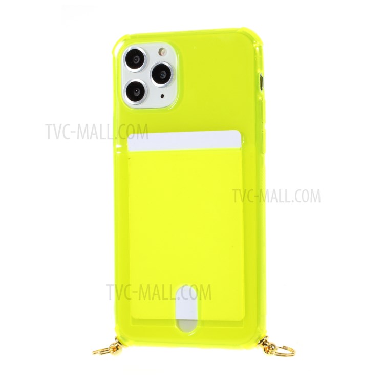 Shock-resistant TPU Phone Case with Textile Hanging Rope for iPhone 11 Pro Max 6.5-inch - Yellow-5