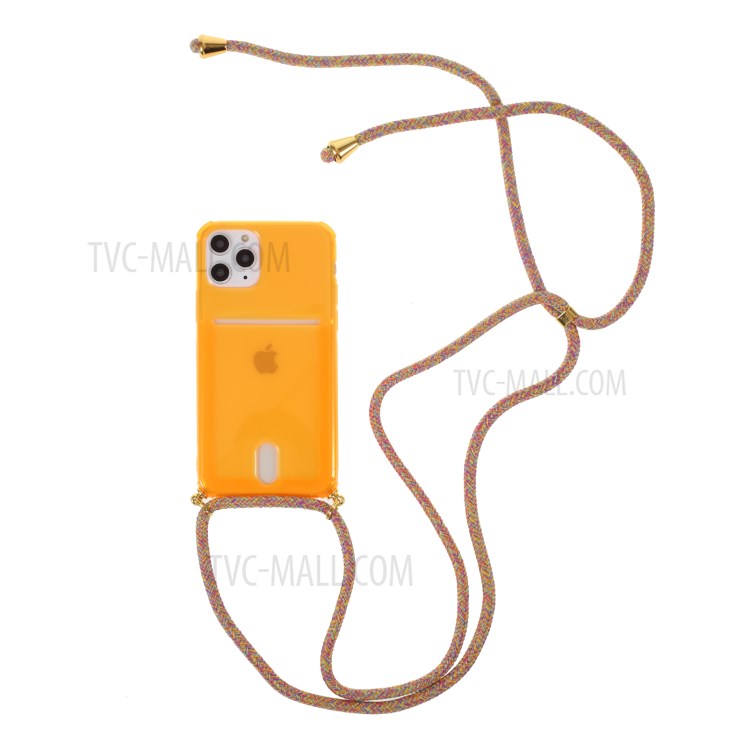 Shock-resistant TPU Phone Case with Textile Hanging Rope for iPhone 11 Pro 5.8-inch - Orange-1