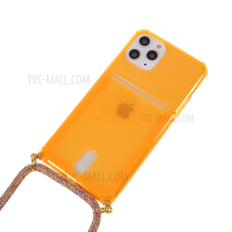 Shock-resistant TPU Phone Case with Textile Hanging Rope for iPhone 11 Pro 5.8-inch - Orange-2