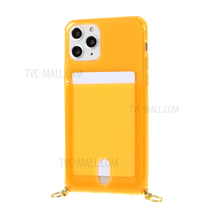 Shock-resistant TPU Phone Case with Textile Hanging Rope for iPhone 11 Pro 5.8-inch - Orange-5