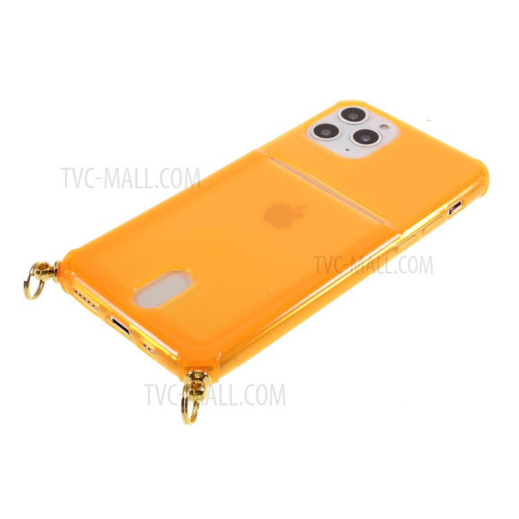 Shock-resistant TPU Phone Case with Textile Hanging Rope for iPhone 11 Pro 5.8-inch - Orange-7