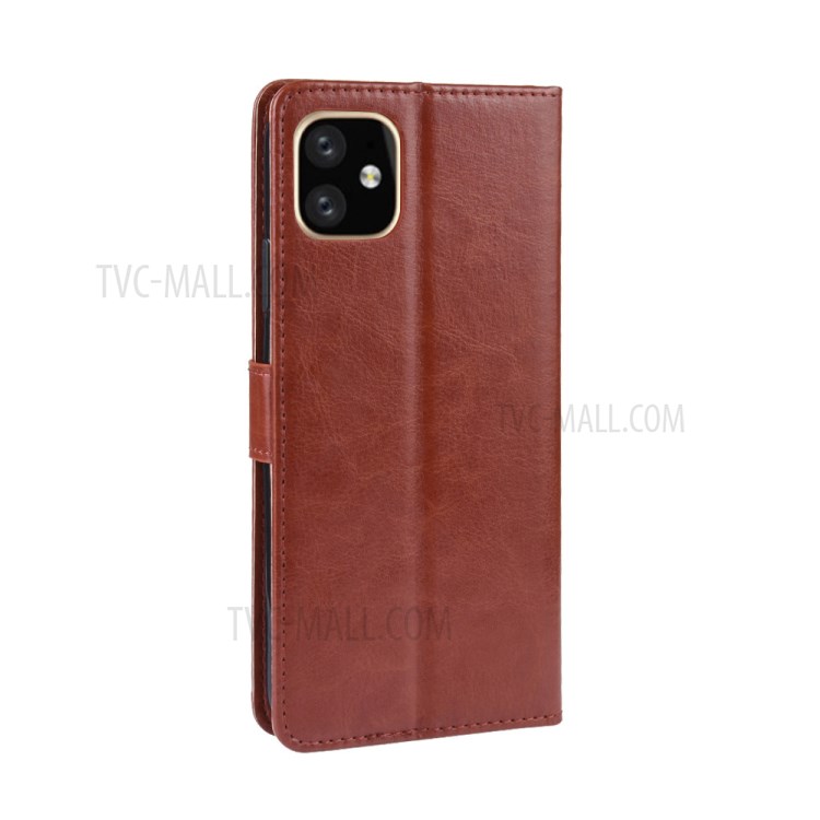 Crazy Horse Unique Leather Case with Strap for iPhone 12 Pro 6.1 inch - Brown-7