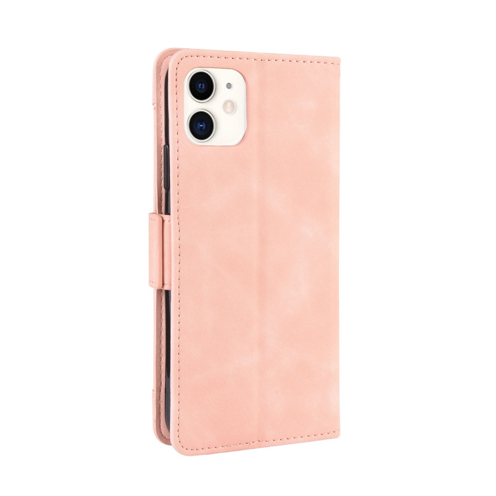 PU Leather with Multiple Card Slots Cell Phone Cover for iPhone 12 Pro 6.1 inch - Pink-7