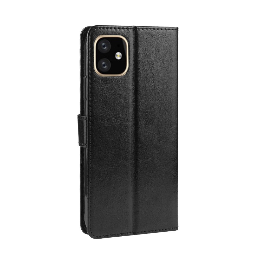 Crazy Horse Skin PU Leather Phone Cover for iPhone 12 Max 6.1 inch - Black-7