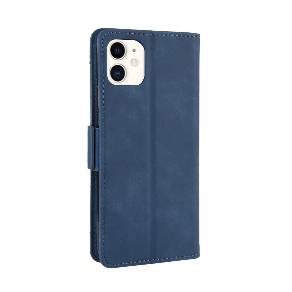 Leather Phone Unique Case with Multiple Card Slots for iPhone 12 Pro Max 6.7 inch - Blue-7