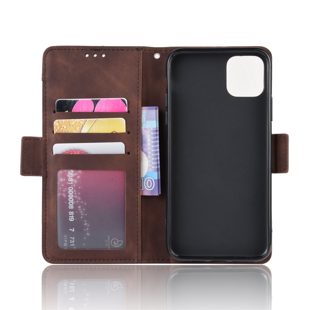 Leather Phone Unique Case with Multiple Card Slots for iPhone 12 Pro Max 6.7 inch - Coffee-4