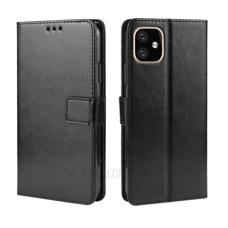Crazy Horse Surface PU Leather Phone Shell for iPhone 12 Pro Max 6.7 inch - Black-2
