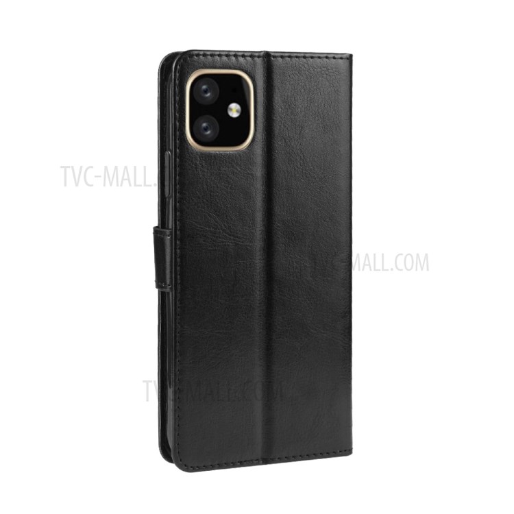 Crazy Horse Surface PU Leather Phone Shell for iPhone 12 Pro Max 6.7 inch - Black-7