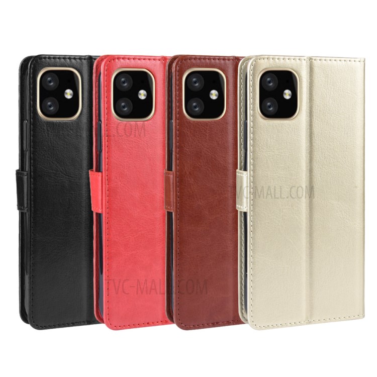 Crazy Horse Surface PU Leather Phone Shell for iPhone 12 Pro Max 6.7 inch - Black-9