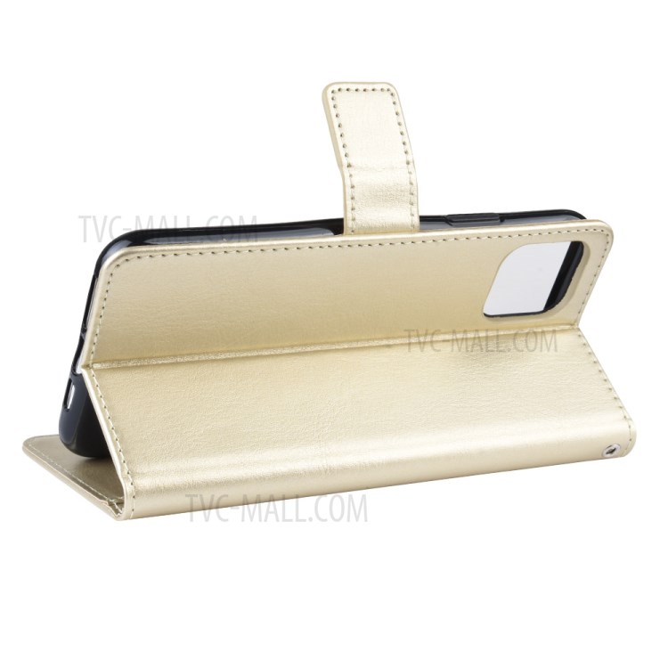 Crazy Horse Surface PU Leather Phone Shell for iPhone 12 Pro Max 6.7 inch - Gold-7