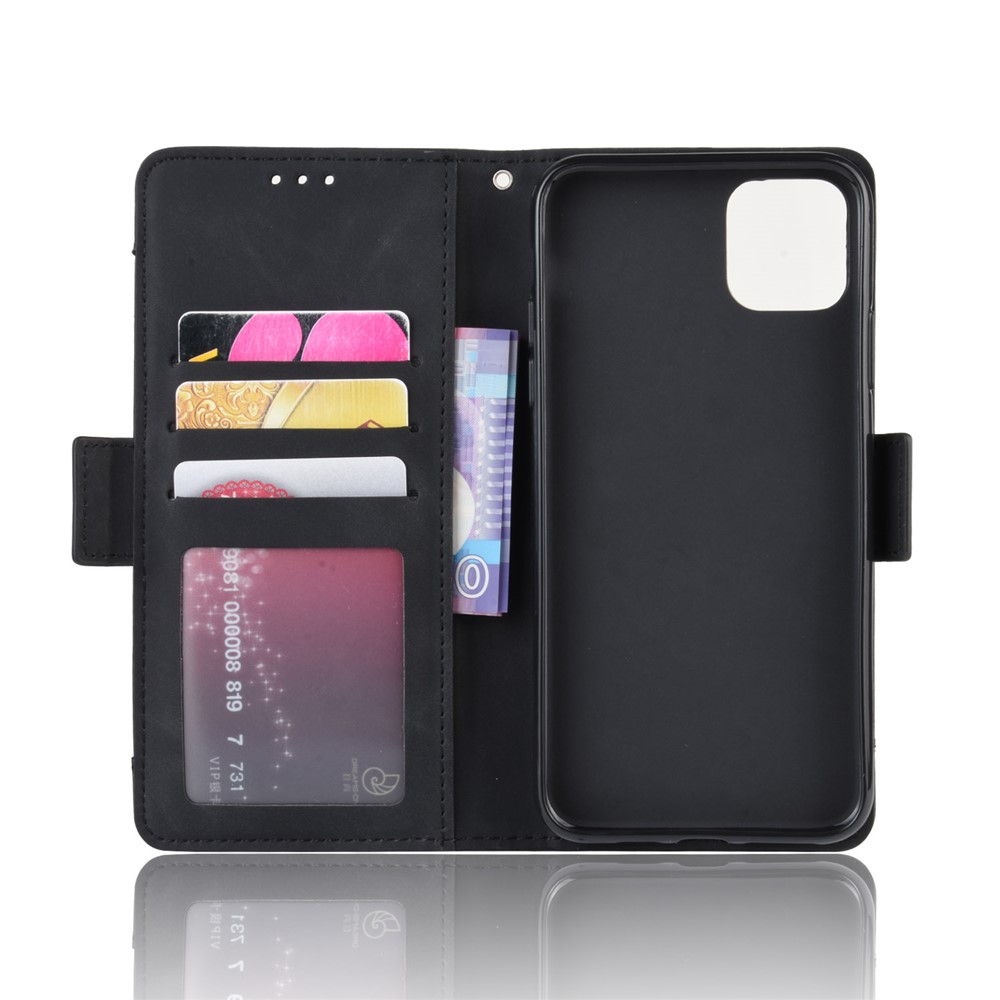 PU Leather Con Múltiples Ranuras Para Tarjetas Cubierta Elegante Para Iphone 12 Mini - Negro-4