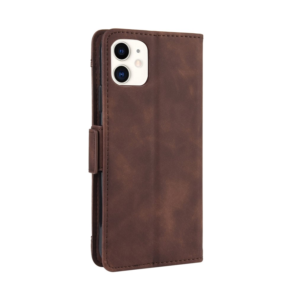 PU Leather with Multiple Card Slots Case Stylish Cover for iPhone 12 5.4 inch - Coffee-7