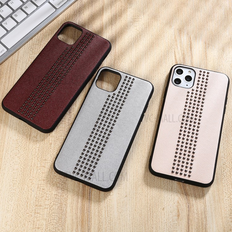 Style Rivet Cuir Enduit PU Cas Hybride TPU PC Pour IPhone Pro 11 Pouces 5,8 - Beige-10